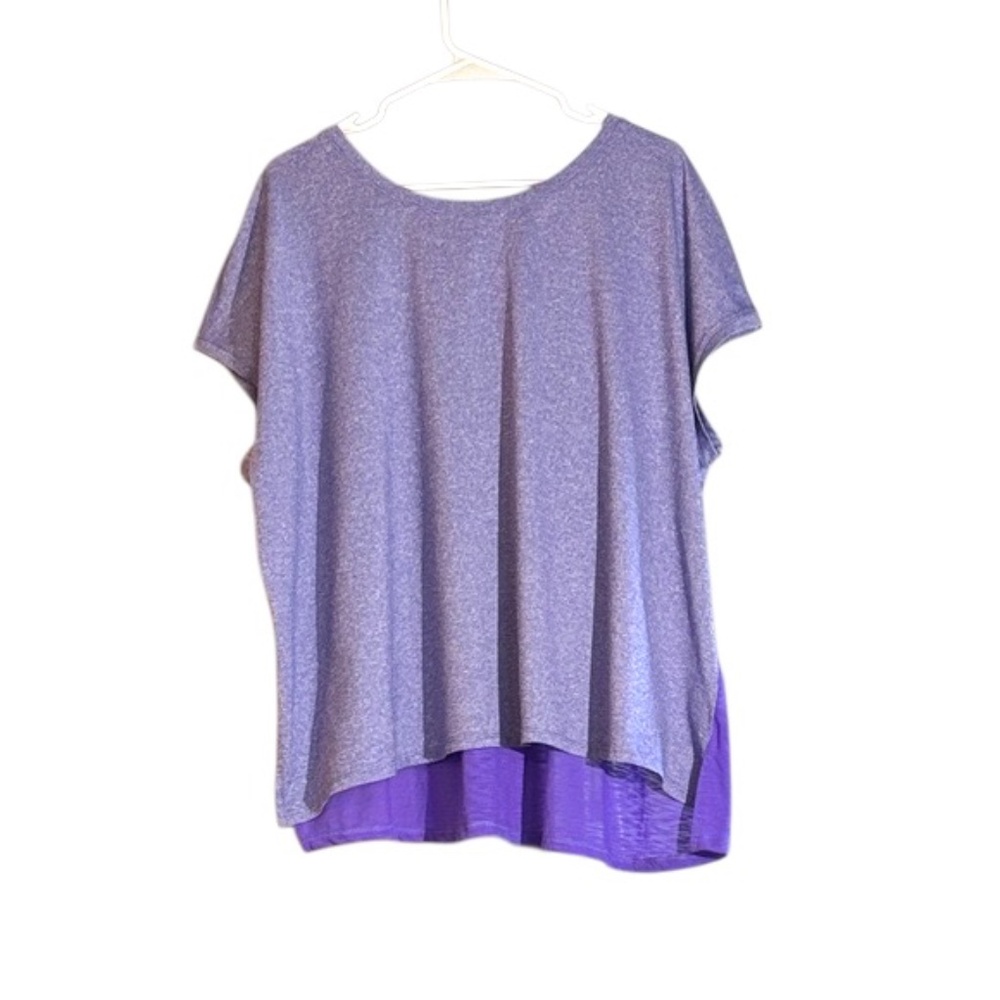 NWOT-MTA Sport Purple Layered Short Sleeve Top